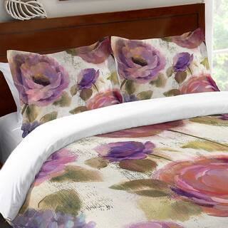 Laural Home Blue and Purple Florals Standard Pillow Sham