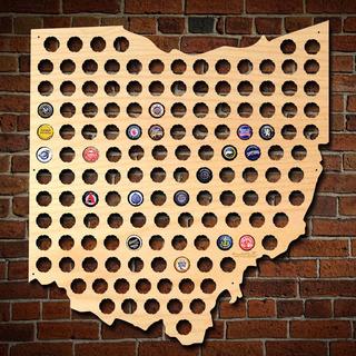 Giant XL Ohio Beer Cap Map