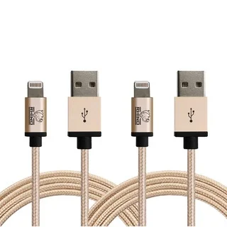 Rhino 6.6 ft. Paracord Sync/ Charge MFI Lightning Cable for Apple iPhone 5/ 5s/ 5c/ 6/ 6s/ 6+/ 6s+/ 7 /7+, and iPad (Pack of 2)