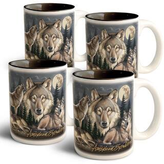American Expedition Collage Coffee Mugs, 4 Set