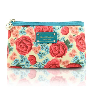 Jacki Design Miss Cherie Large Floral Zip Top Cosmetic Toiletry Bag
