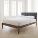 Mid-Century Fabric and Wood Platform Bed by Baxton Studio - Thumbnail 6