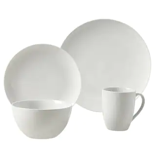 Adams 16pc Round Porcelain Dinnerware Set