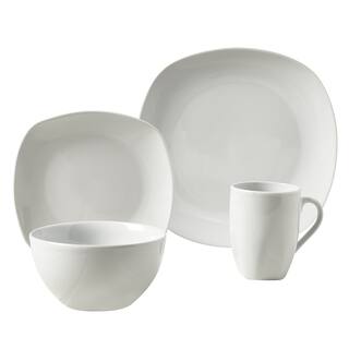 Logan 16pc Soft Square Porcelain Dinnerware Set