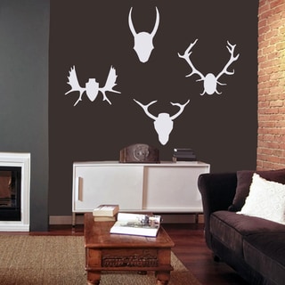 Mounted Antlers Large Wall Decal Set