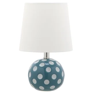 Safavieh Kids Lighting 14.5-inch Polka dot Blue / White Mini Table Lamp