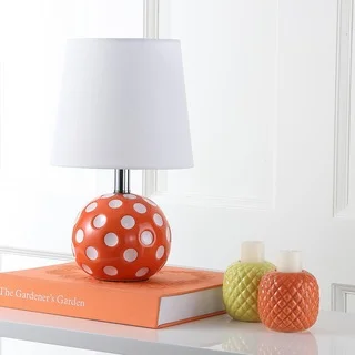 Safavieh Kids Lighting 14.5-inch Polka dot Orange / White Mini Table Lamp