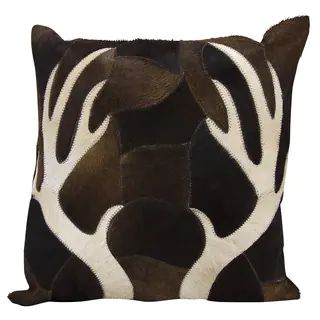 Mina Victory Dallas Antler Piecework Chocolate Throw Pillow (20-inch x 20-inch) by Nourison