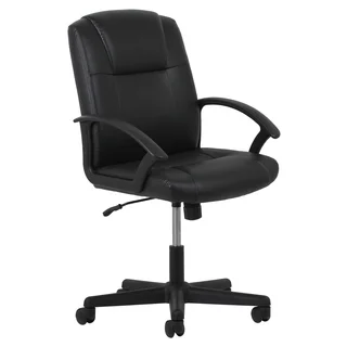 OFM Essentials Adjustable Black Leather Office Chair