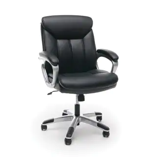 OFM Essentials Black Leather Office Chair with Lumbar Support