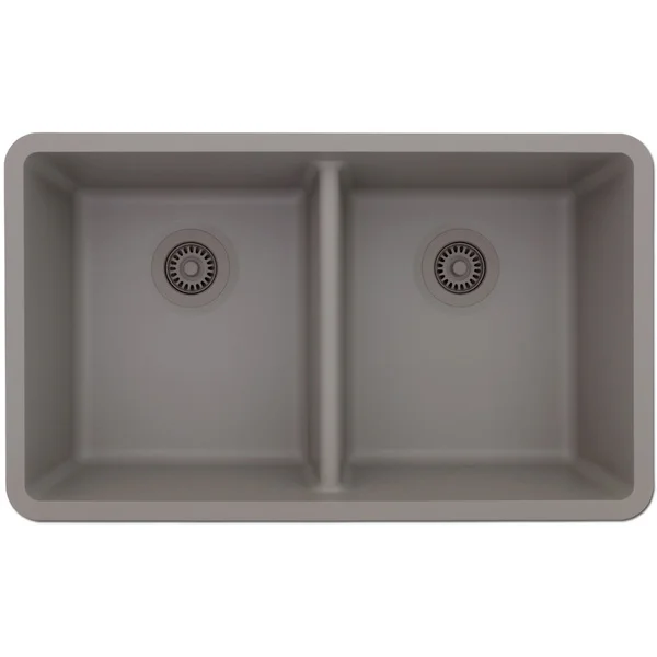 Lexicon Platinum Double Equal Bowl Quartz Composite 32 x 19 x 9 / 9 in. D Kitchen Sink