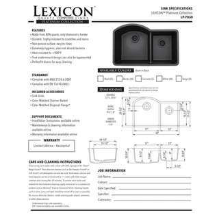 Lexicon PlatinumOffset Double Bowl Quartz Composite 32 x 20-1/2 x 9-1/2 / 8 in. D Kitchen Sink