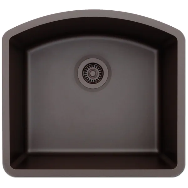 Lexicon Platinum D-Shaped Single Bowl Quartz Composite 23 x 21 x 9 in. D Kitchen Sink