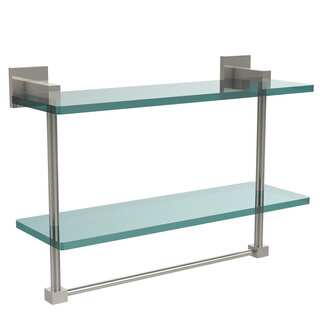 Allied Brass Montero Collection 16-inch Two-tiered Glass Shelf with Integrated Towel Bar