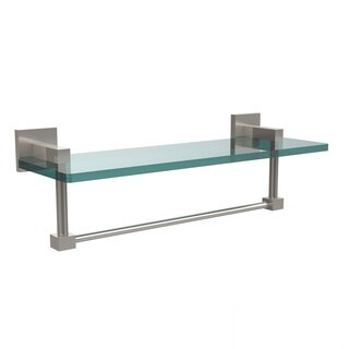 Allied Brass Montero Collection 16-inch Glass Vanity Shelf with Integrated Towel Bar