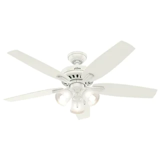 Hunter Fan Newsome Collection 52-inch Fresh White with 5 Fresh White/ Light Oak Reversible Blades