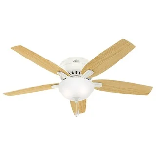 Hunter Fan Newsome Collection 52-inch White Finish with 5 Fresh White/ Light Oak Reversible Blades