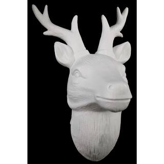 Large White Porcelain Deer Head Wall Decor