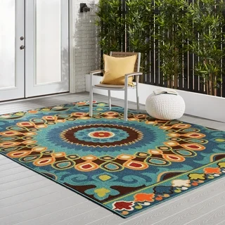 Carolina Weavers Indoor/Outdoor Geo Bongkok Multi Area Rug (7'8" x 10'10")