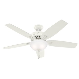 Hunter Fan Newsome Collection 52-inch Fresh White with 5 Fresh White/ Light Oak Reversible Blades