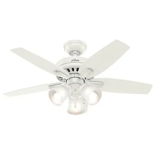Hunter Fan Newsome Collection 42-inch Fresh White with 5 Fresh White/ Light Oak Reversible Blades