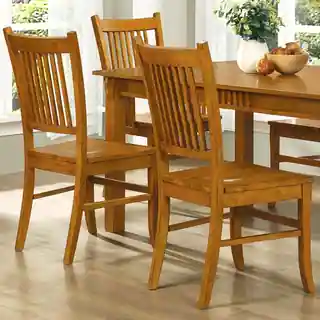 Mid Century Design Wood Mission Country Style Dining Chairs (Set of 2)