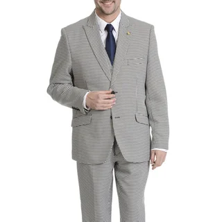 Falcone Men's Houndstooth 3-piece Grey Suit