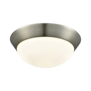 Alico Contours Medium 1-light LED Flush Mount in Satin Nickel and Opal Glass