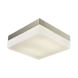 Alico Wyngate Large 2-light Square LED Flush Mount in Satin Nickel and Opal Glass