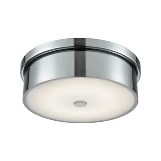 Alico Towne Small Round LED Flush Mount in Chrome and Opal Glass