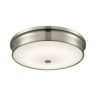 Alico Towne Large Round LED Flush Mount in Satin Nickel and Opal Glass