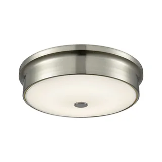 Alico Towne Small Round LED Flush Mount in Satin Nickel and Opal Glass