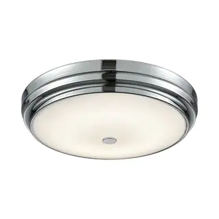 Alico Garvey Large Round LED Flush Mount in Chrome and Opal Glass