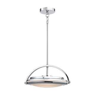 Alico Quincy 1-light LED Pendant in Chrome and Paint White Glass