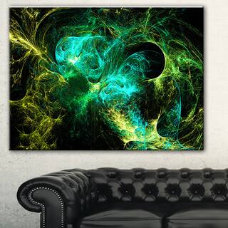 Designart 'Wings of Angels Green in Black' Abstract Digital Canvas Print
