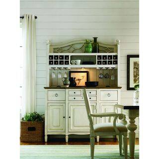 Summer Hill Buffet with Bar Hutch in Cotton Finish