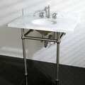 Vintage Carrara Marble 36-inch Console Sink with Metal Stand