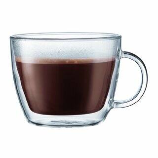 Bodum 10608-10 Bistro Double-Wall Insulated Glass Café Latte Mug (Set of 2)