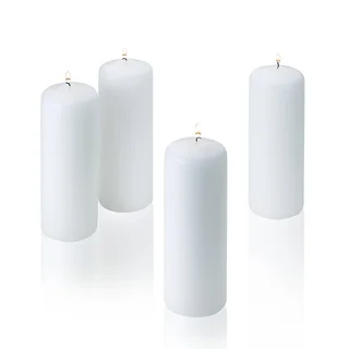 White Unscented Pillar Candle