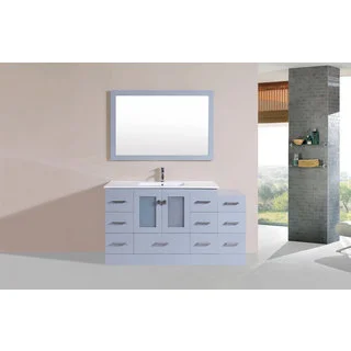 60-inch Hermosa Grey Single Modern Vanity with Side Cab and Int Sink