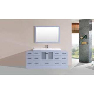 60-inch Hermosa Grey Double Modern Vanity with Side Cab and Int Sinks