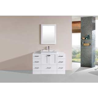 48-inch Redondo White Single Modern Vanity with 2 Side Cab and Int Sink