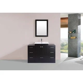 48-inch Redondo Espresso Single Modern Vanity with 2 Side Cab and Int Sink