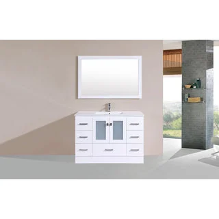 48-inch Hermosa White Single Modern Vanity with Integrated Sink
