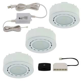 Liteline Corporation UCP-LED3-WH 12 Volt White LED Puck Light 3-count