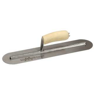 Marshalltown MXS205FR 5 X 20 Round-End Finishing Trowel With Curved Wood Handle