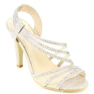 Beston FB55 Women's Strappy Mesh Glitter Prom Slingback Dress Sandals