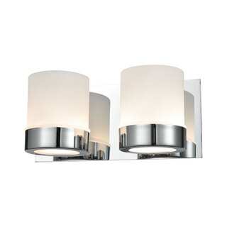 Alico Mulholland 2-light Vanity in Chrome and Opal Glass