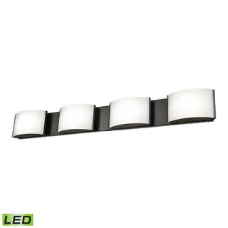 Alico Pandora LED 4-light LED Vanity in Oiled Bronze and Opal Glass