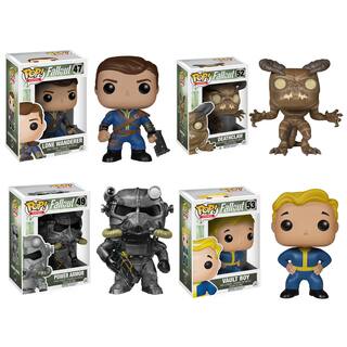 Funko Fallout POP! Games Vinyl Collectors Set of Lone Wanderer Male, Deathclaw, Power Armor and Vault Boy